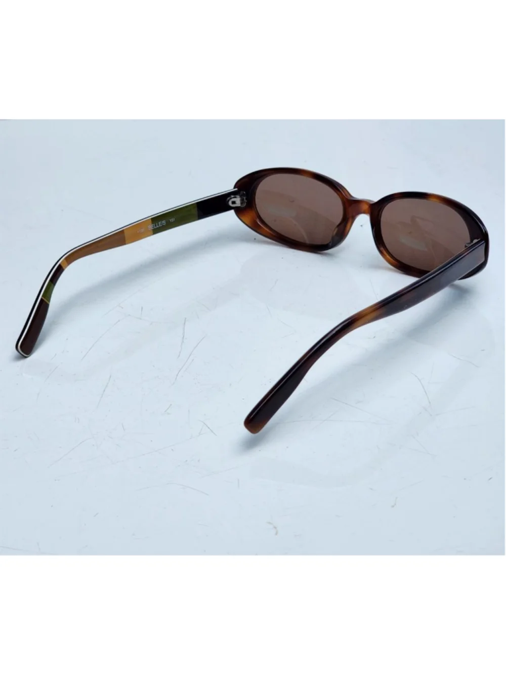 KATE SPADE Belle Brown Tortoiseshell Striped Oval Sunglasses‎ #33